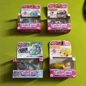 3 Shopkins Cutie Cars and  1 Color Change Cutie Car